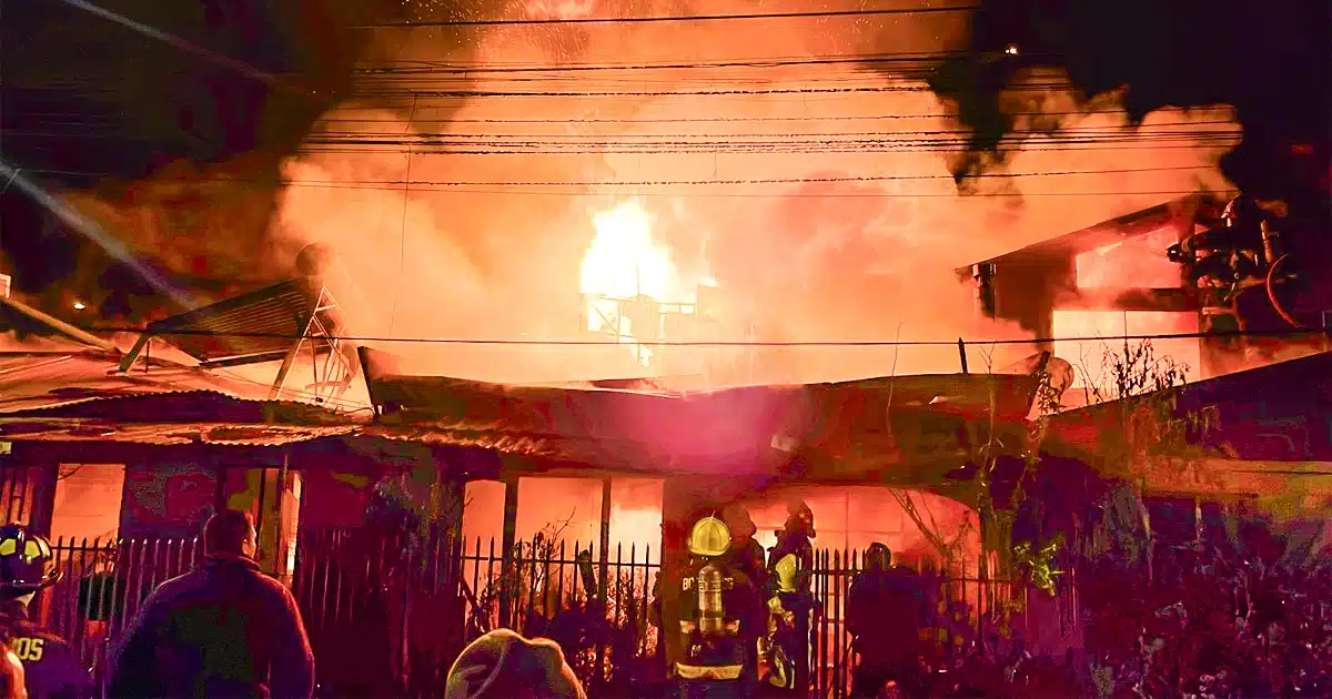 Incendio población Gabriela Mistral, Salamanca, Chile