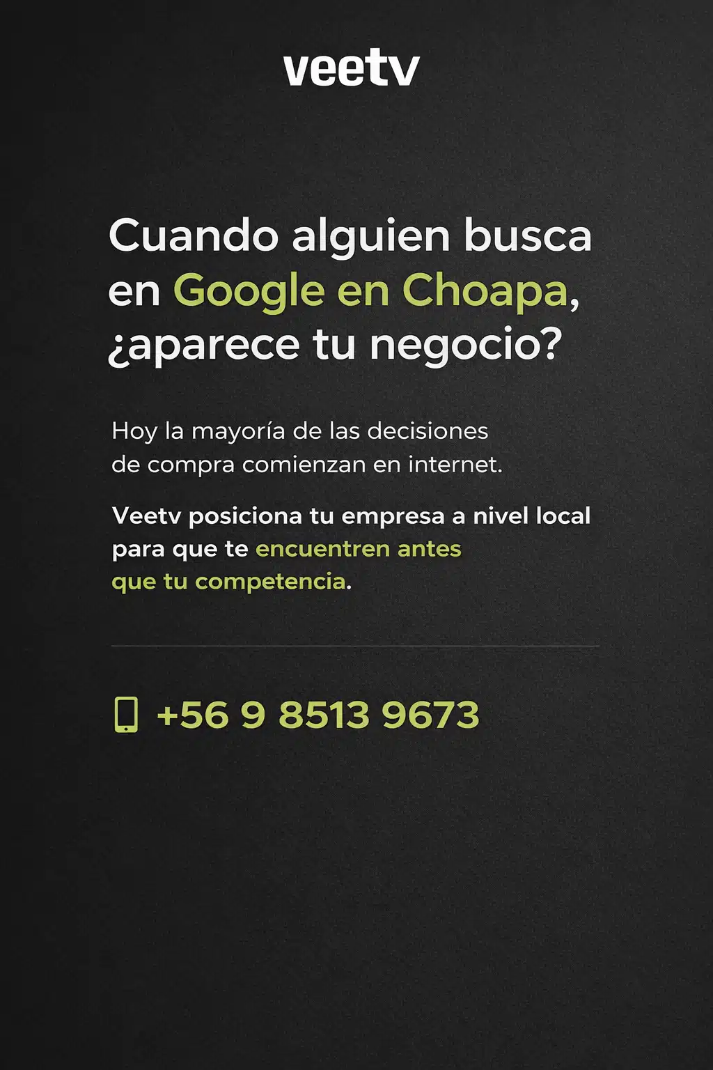 Publicidad en Google en Choapa con enfoque territorial Veetv